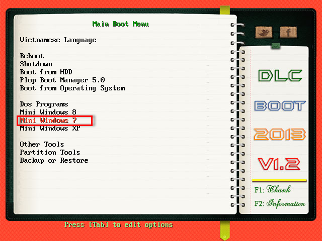 1 Boot mini window 7