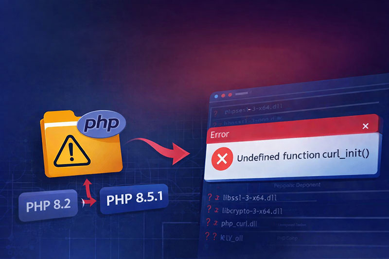 Thay đổi phiên bản php 8.5 cho xampp windows